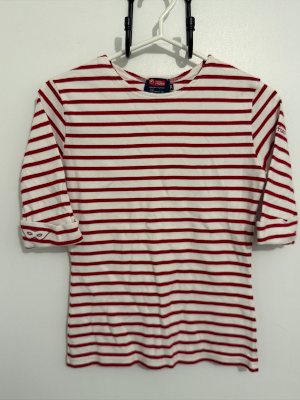 Armor Lux Red and White Striped Breton Top